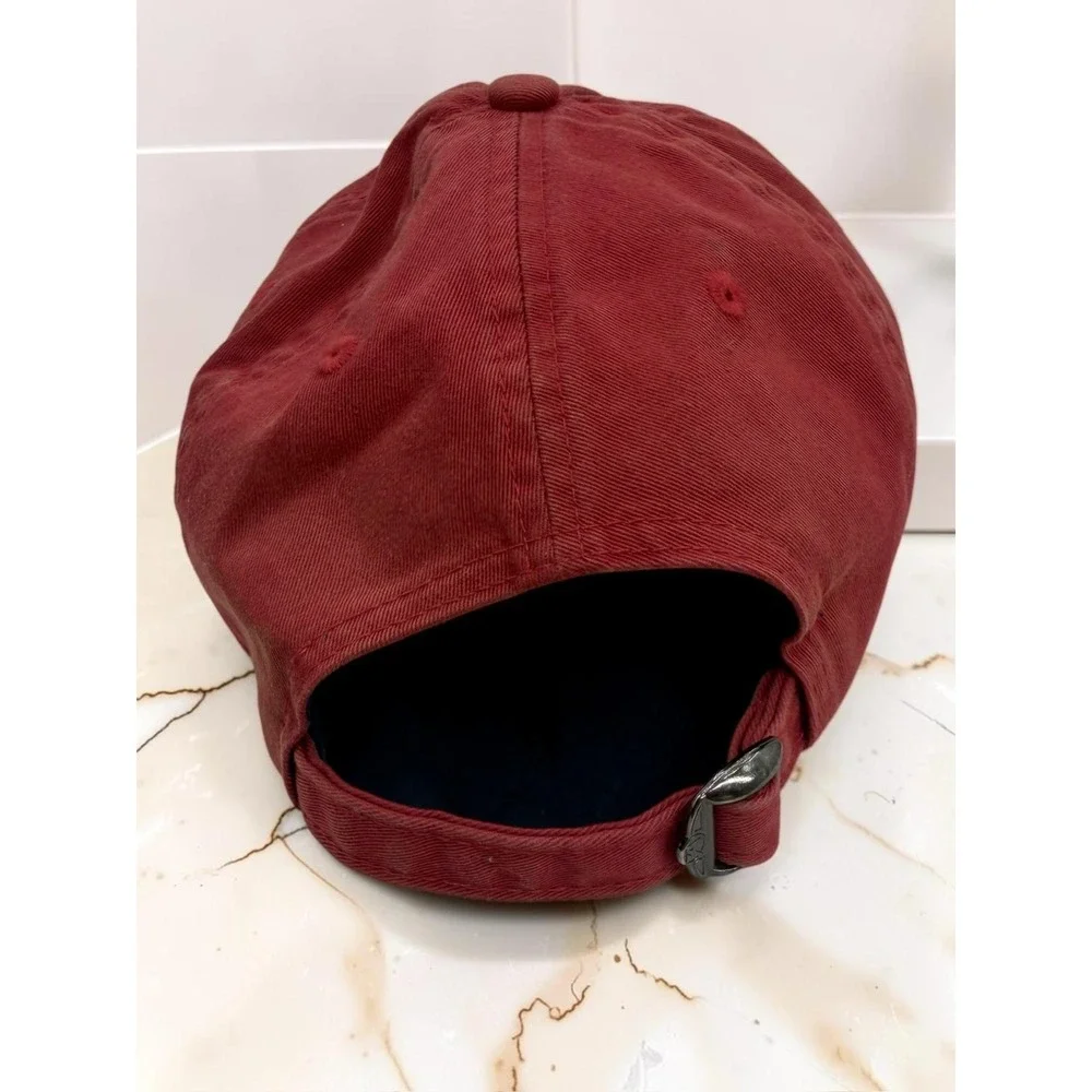 The Black Dog Red Embroidered Logo Cotton Adjustable Baseball Cap OSFM
